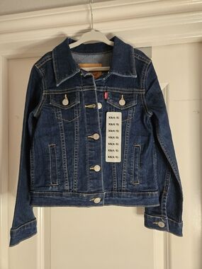 Levi's Kids Blue Denim Daisy Chain Trucker Jacket, XS, 4/5, NWT